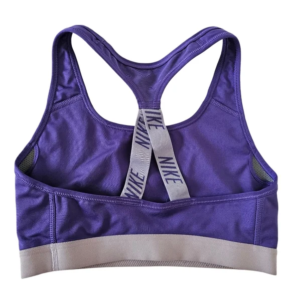 NIKE logo Sports Bra Dri Fit racerback pullover Small - Picture 3 of 5